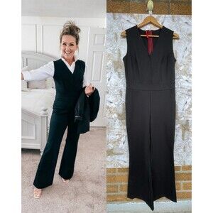 SPANX The Perfect Jumpsuit Sleeveless Back Zip Bootcut Leg Classic Black medium